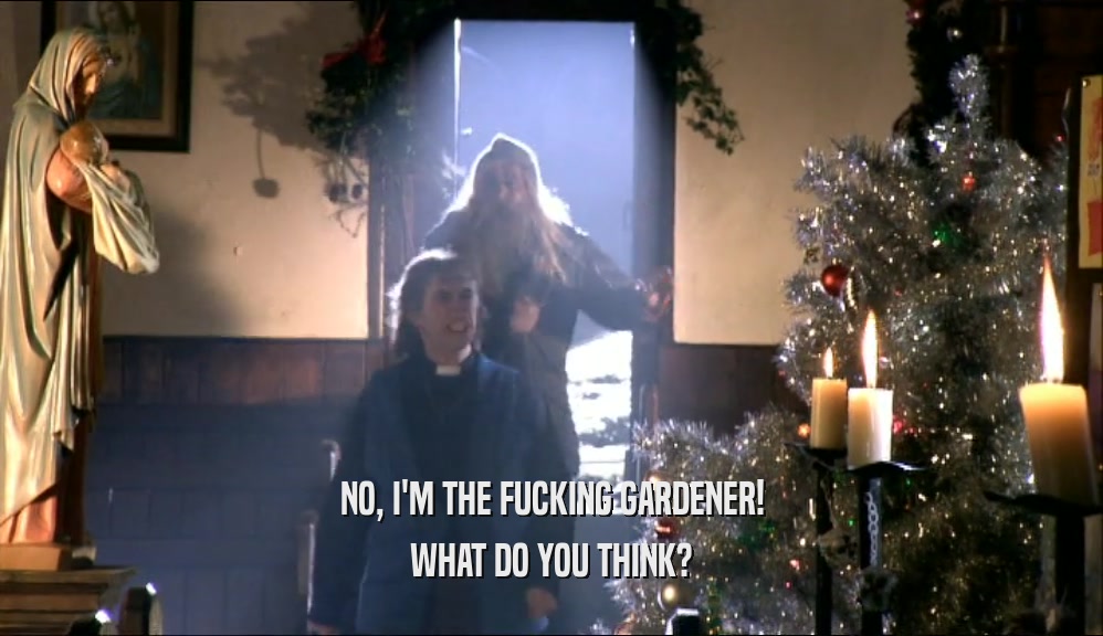 NO, I'M THE FUCKING GARDENER! WHAT DO YOU THINK? 
