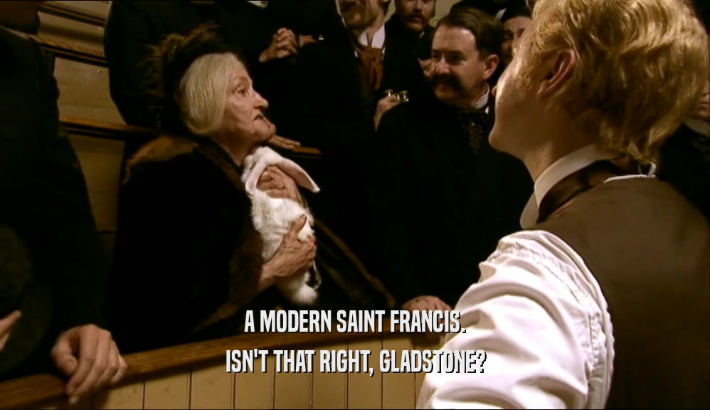 A MODERN SAINT FRANCIS. ISN'T THAT RIGHT, GLADSTONE? 