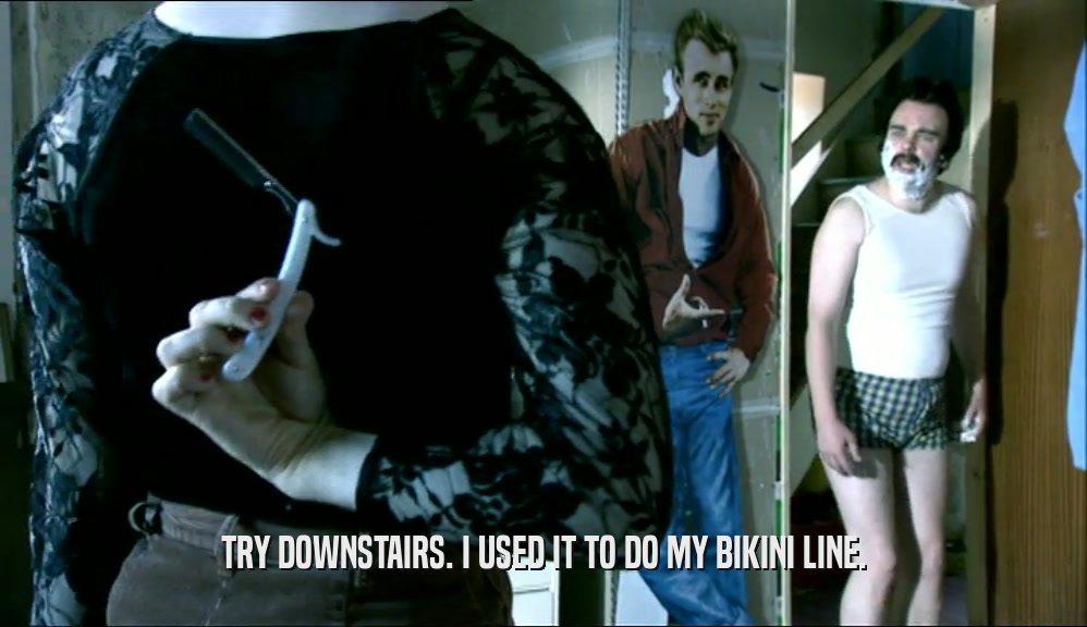 TRY DOWNSTAIRS. I USED IT TO DO MY BIKINI LINE.  