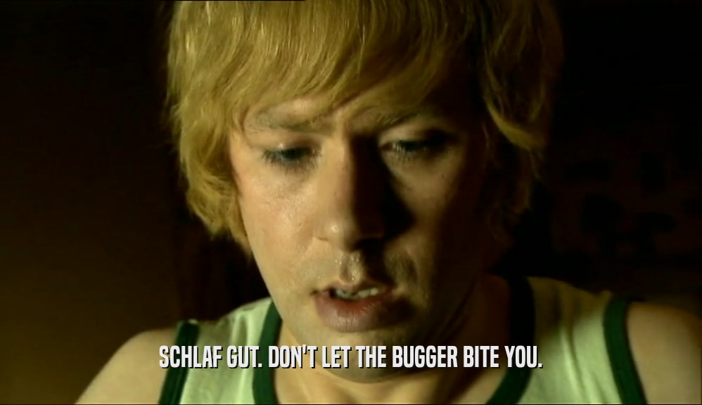 SCHLAF GUT. DON'T LET THE BUGGER BITE YOU.  