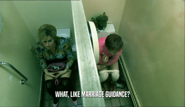 WHAT, LIKE MARRIAGE GUIDANCE?  