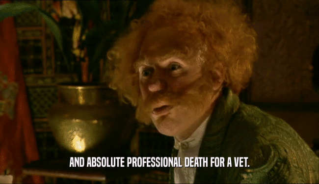 AND ABSOLUTE PROFESSIONAL DEATH FOR A VET.  