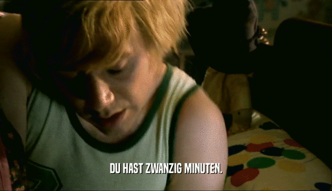 DU HAST ZWANZIG MINUTEN.  