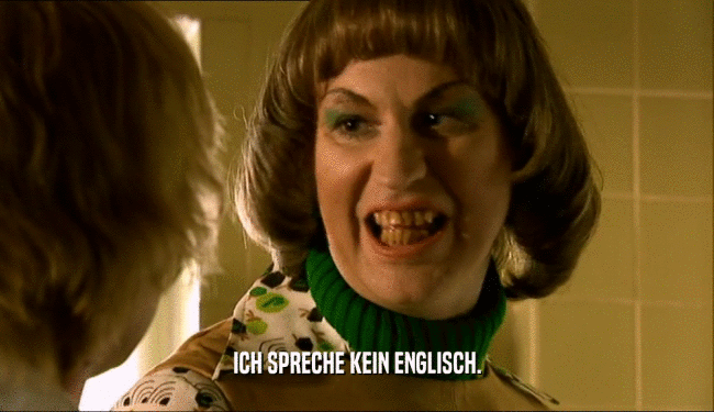 ICH SPRECHE KEIN ENGLISCH.  