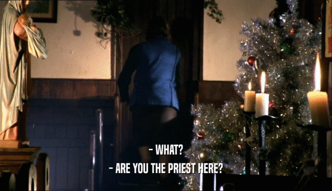 - WHAT? - ARE YOU THE PRIEST HERE? 