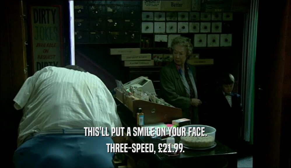 THIS'LL PUT A SMILE ON YOUR FACE. THREE-SPEED, 