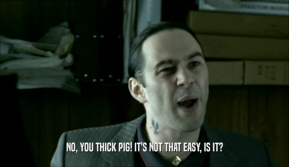 NO, YOU THICK PIG! IT'S NOT THAT EASY, IS IT?  