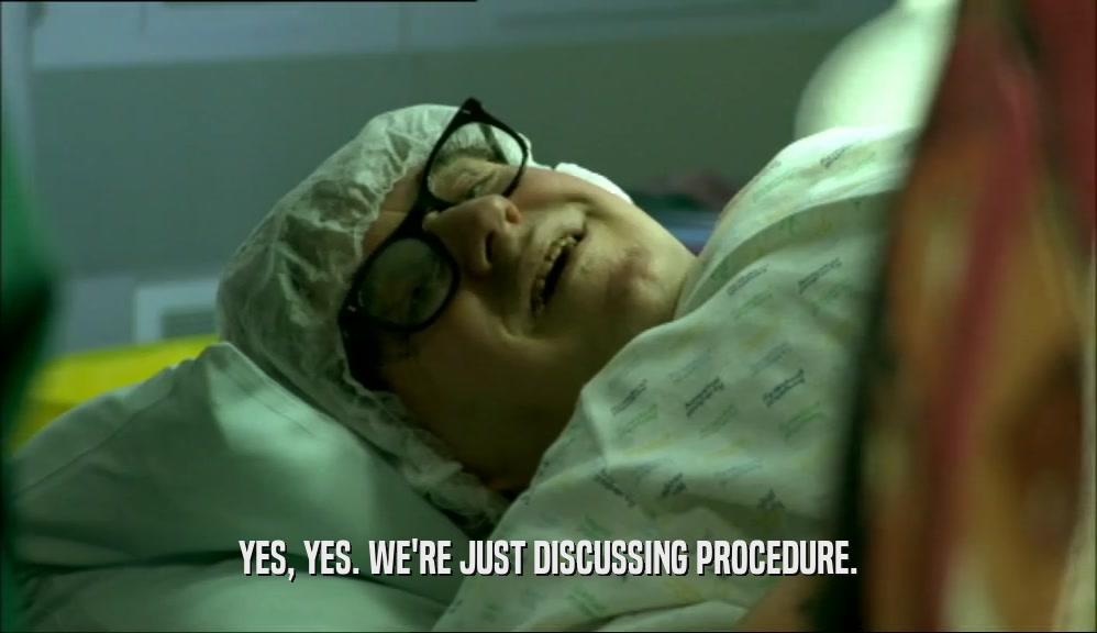 YES, YES. WE'RE JUST DISCUSSING PROCEDURE.  