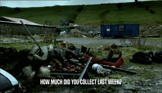 HOW MUCH DID YOU COLLECT LAST WEEK?
  