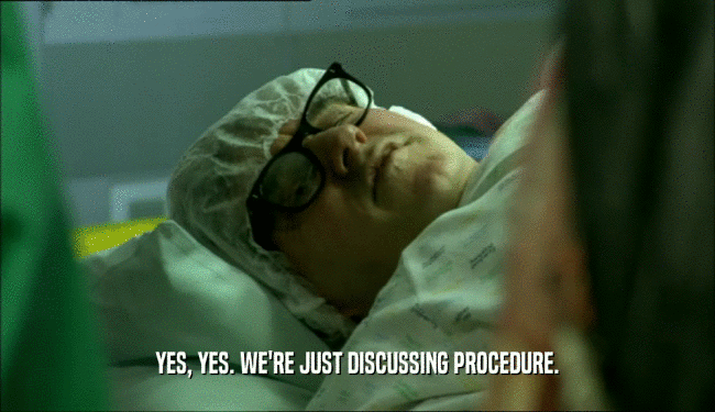 YES, YES. WE'RE JUST DISCUSSING PROCEDURE.
  