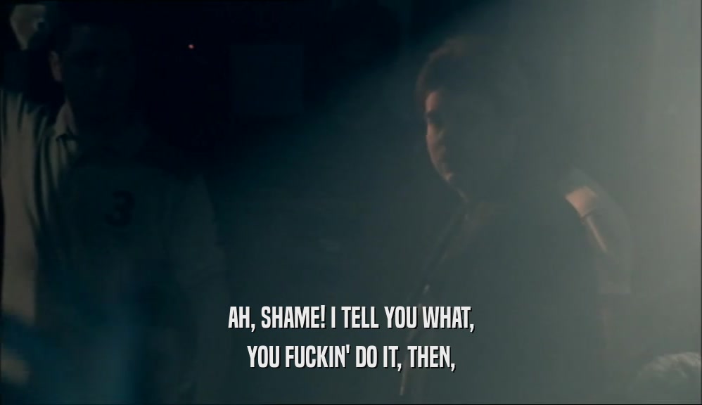 AH, SHAME! I TELL YOU WHAT, YOU FUCKIN' DO IT, THEN, 
