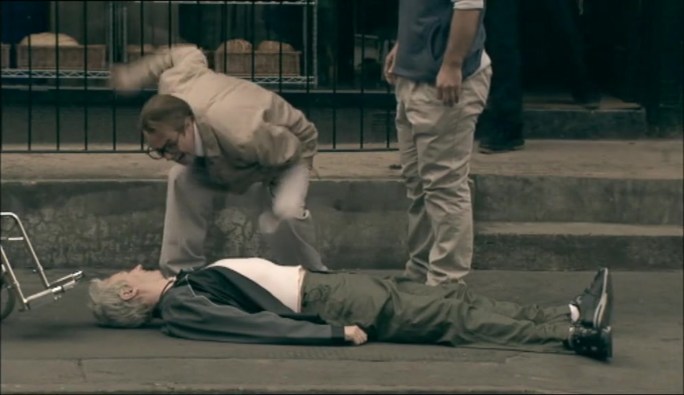 HE'S NOT! GET UP! THIS ISN'T YOUR EXERCISE. IT'S DAVE'S. 