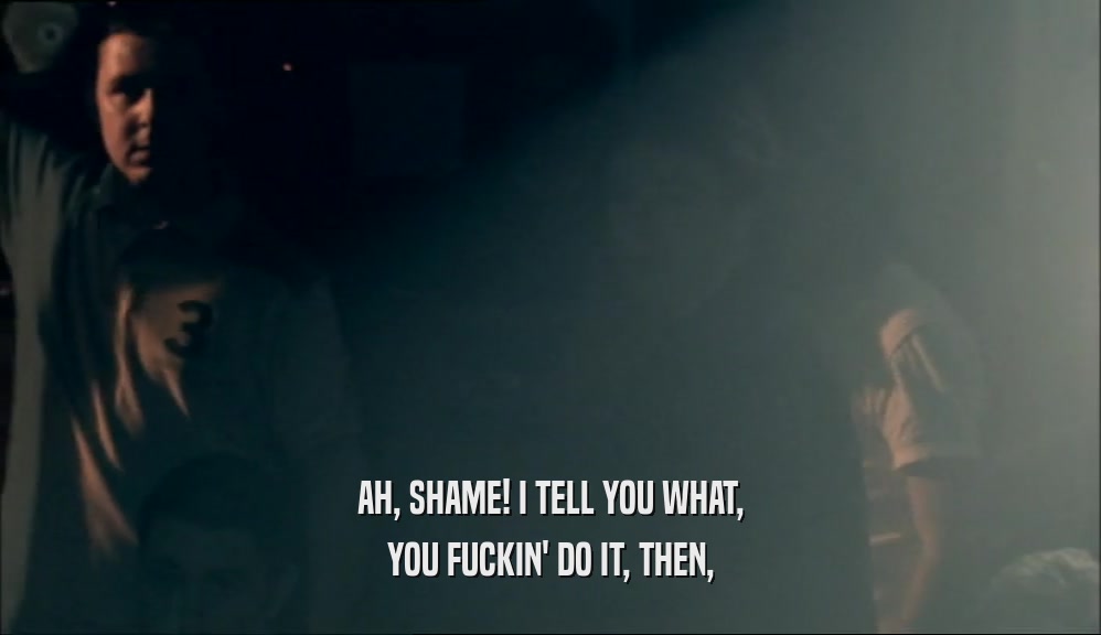 AH, SHAME! I TELL YOU WHAT, YOU FUCKIN' DO IT, THEN, 