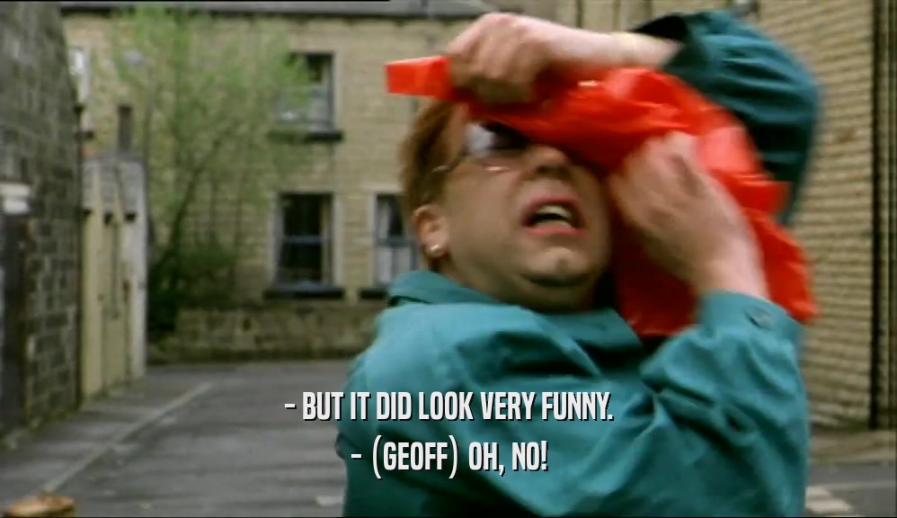 - BUT IT DID LOOK VERY FUNNY. - (GEOFF) OH, NO! 