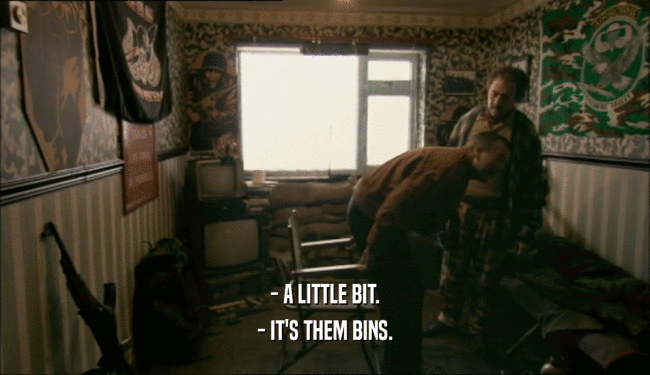 - A LITTLE BIT. - IT'S THEM BINS. 