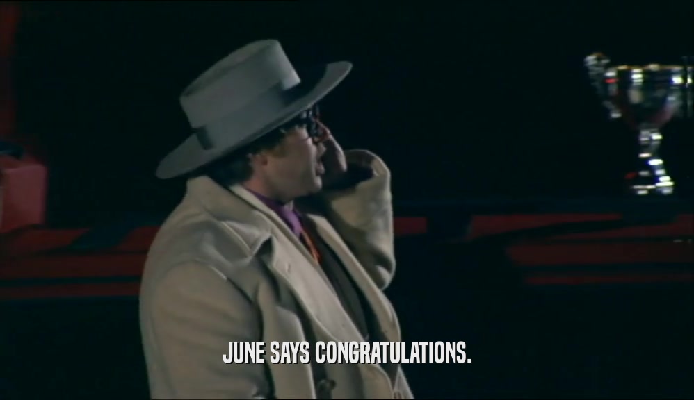 JUNE SAYS CONGRATULATIONS.  