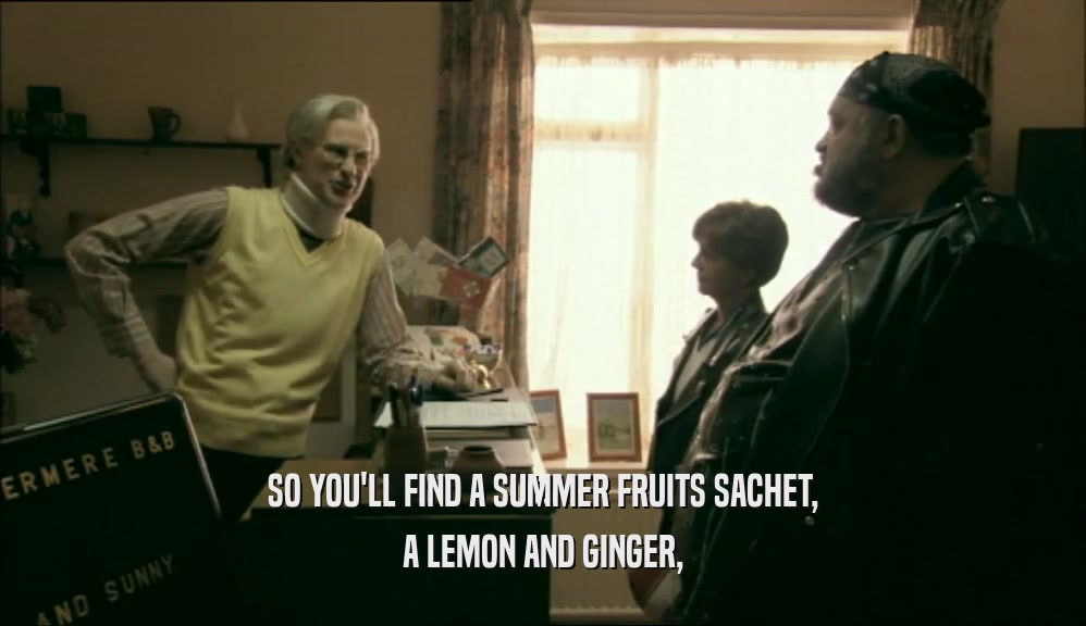 SO YOU'LL FIND A SUMMER FRUITS SACHET, A LEMON AND GINGER, 