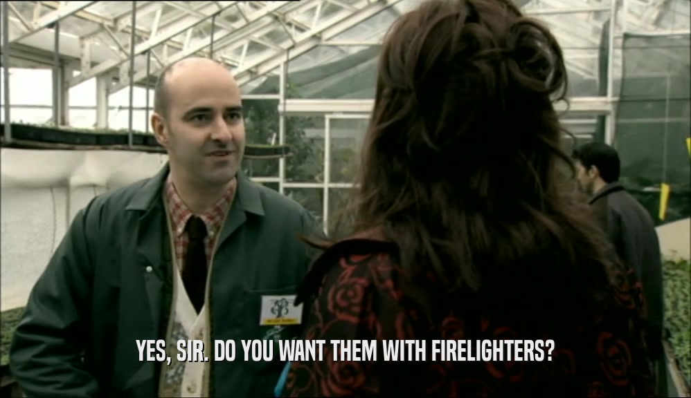 YES, SIR. DO YOU WANT THEM WITH FIRELIGHTERS?  