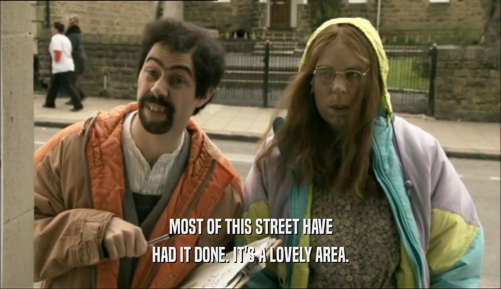 MOST OF THIS STREET HAVE HAD IT DONE. IT'S A LOVELY AREA. 