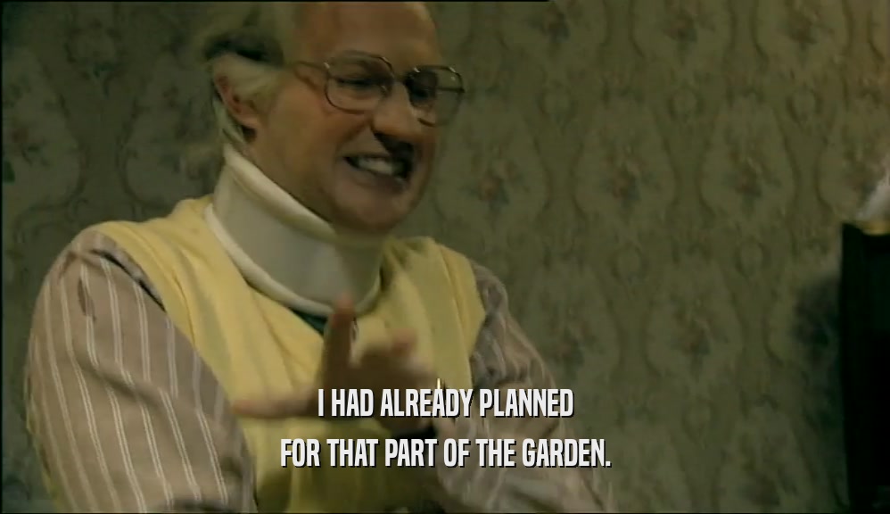 I HAD ALREADY PLANNED FOR THAT PART OF THE GARDEN. 