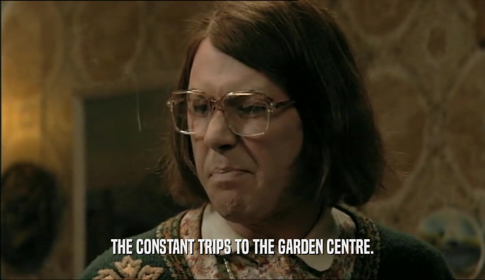 THE CONSTANT TRIPS TO THE GARDEN CENTRE.  