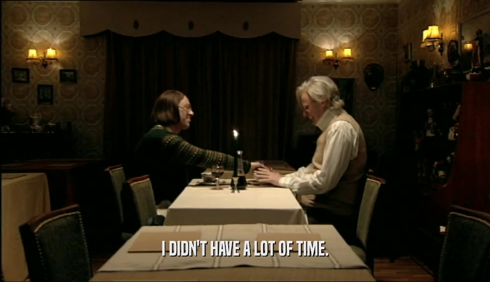 I DIDN'T HAVE A LOT OF TIME.  