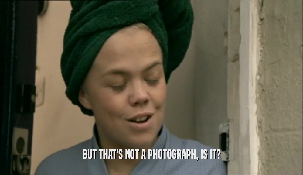 BUT THAT'S NOT A PHOTOGRAPH, IS IT?  