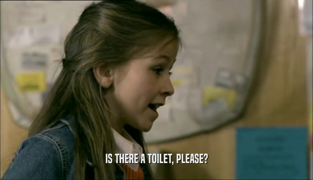 IS THERE A TOILET, PLEASE?  