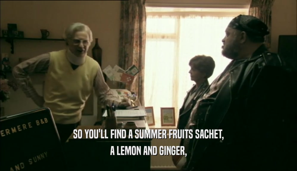 SO YOU'LL FIND A SUMMER FRUITS SACHET, A LEMON AND GINGER, 
