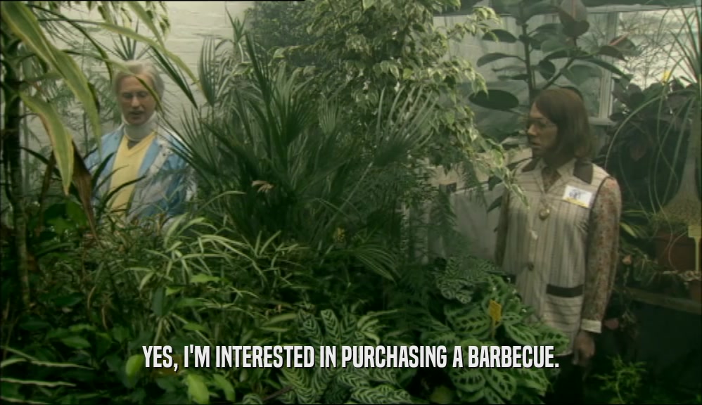 YES, I'M INTERESTED IN PURCHASING A BARBECUE.  