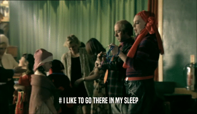 # I LIKE TO GO THERE IN MY SLEEP  