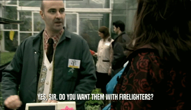 YES, SIR. DO YOU WANT THEM WITH FIRELIGHTERS?  