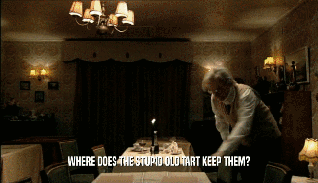 WHERE DOES THE STUPID OLD TART KEEP THEM?  