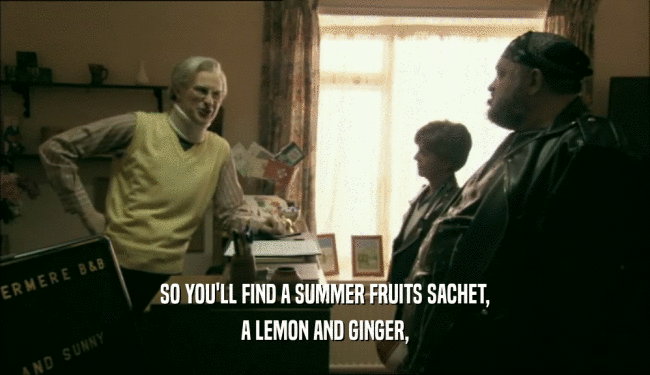 SO YOU'LL FIND A SUMMER FRUITS SACHET, A LEMON AND GINGER, 