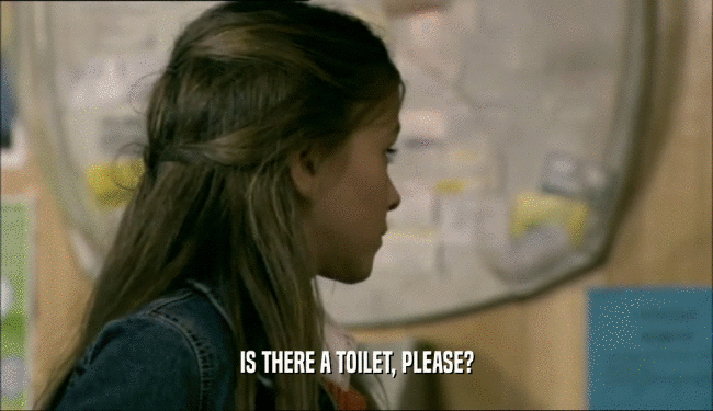 IS THERE A TOILET, PLEASE?  
