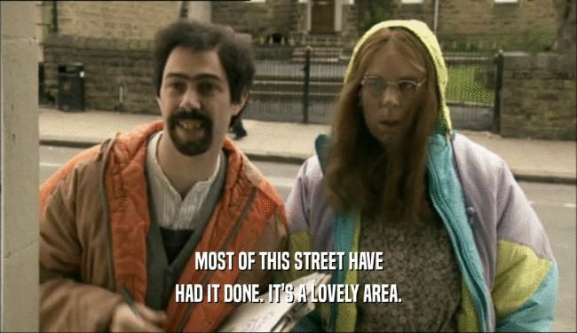 MOST OF THIS STREET HAVE HAD IT DONE. IT'S A LOVELY AREA. 