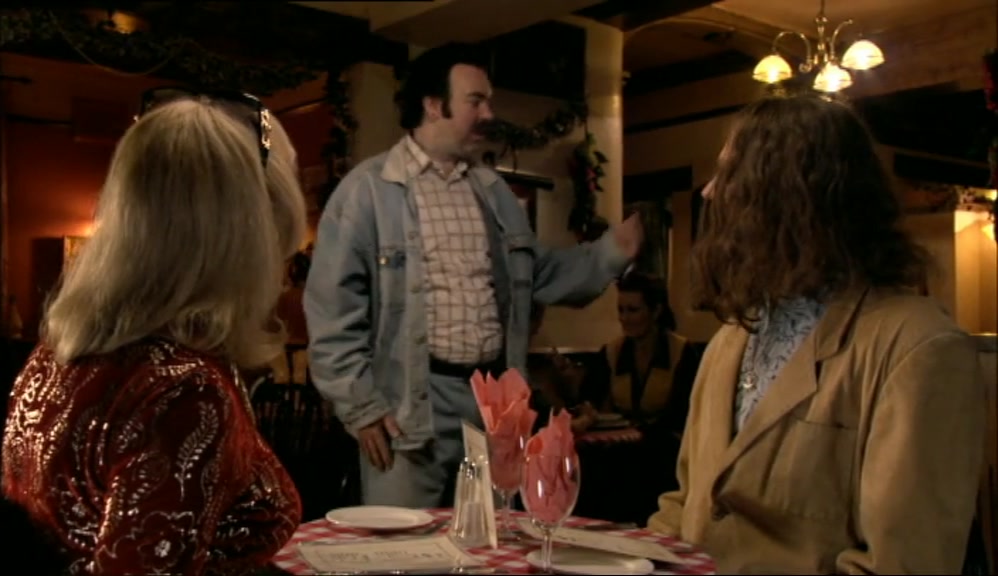 NO, I WON'T INTERRUPT. I ONLY CAME IN FOR SOME PIZZAS. 