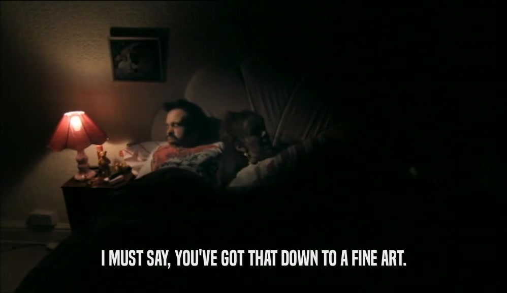 I MUST SAY, YOU'VE GOT THAT DOWN TO A FINE ART.  