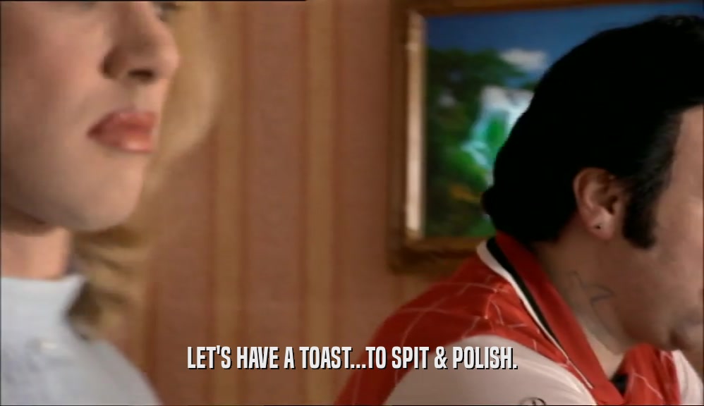 LET'S HAVE A TOAST...TO SPIT & POLISH.  