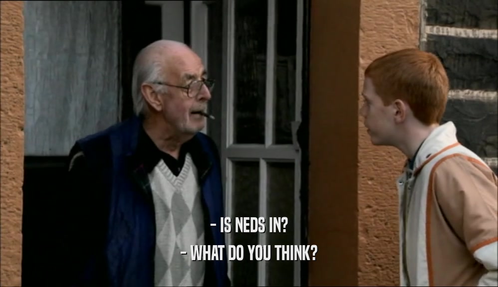 - IS NEDS IN?
 - WHAT DO YOU THINK?
 