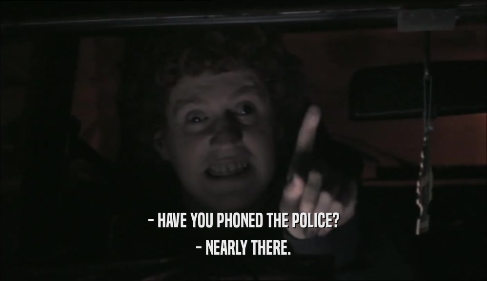 - HAVE YOU PHONED THE POLICE? - NEARLY THERE. 