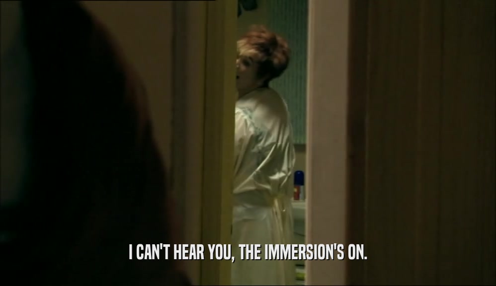 I CAN'T HEAR YOU, THE IMMERSION'S ON.  