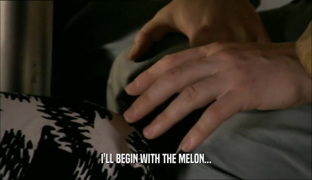 I'LL BEGIN WITH THE MELON...  