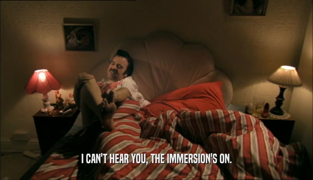 I CAN'T HEAR YOU, THE IMMERSION'S ON.  