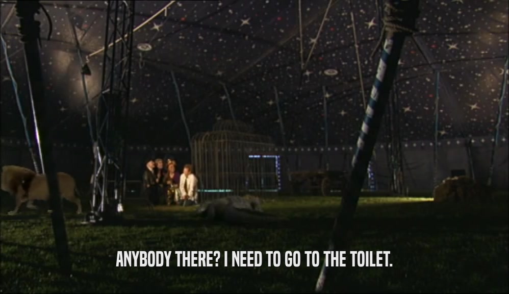 ANYBODY THERE? I NEED TO GO TO THE TOILET.  