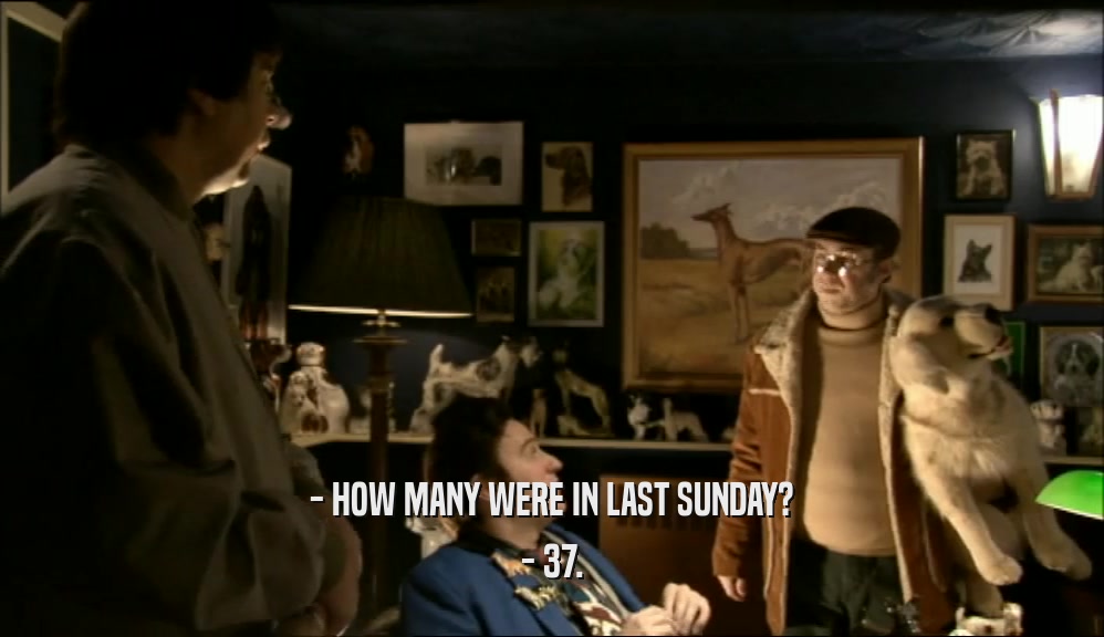 - HOW MANY WERE IN LAST SUNDAY? - 37. 