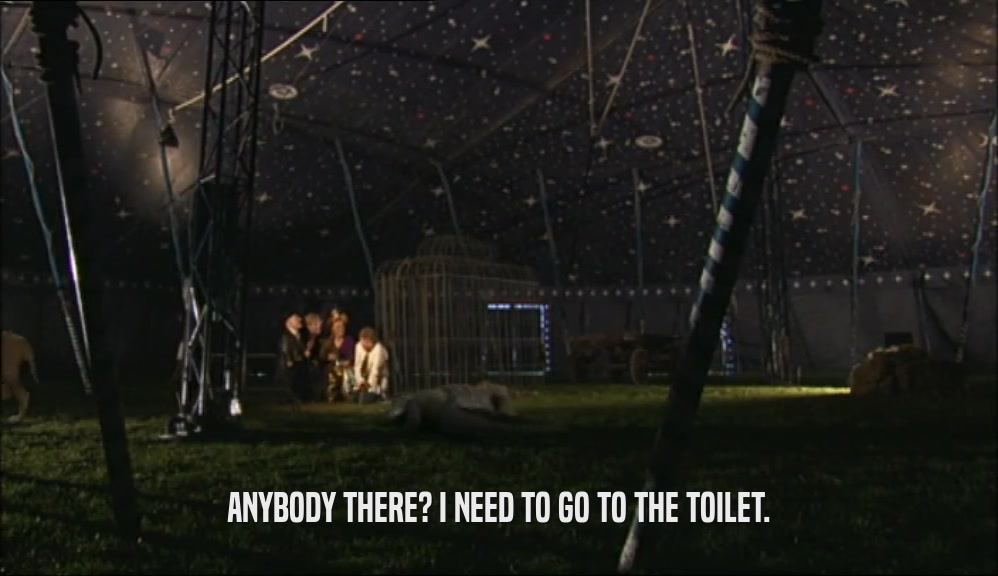 ANYBODY THERE? I NEED TO GO TO THE TOILET.  