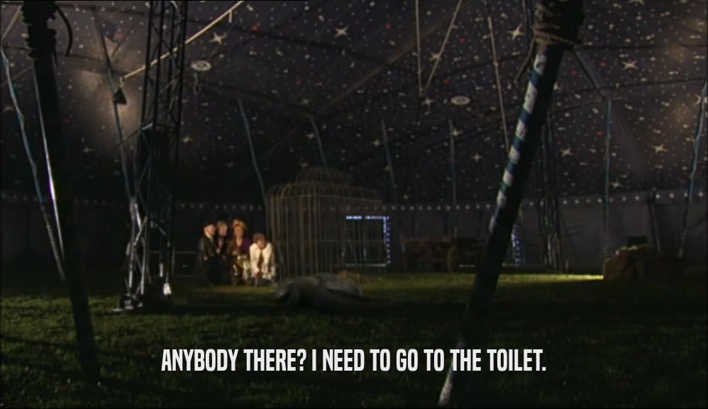 ANYBODY THERE? I NEED TO GO TO THE TOILET.  