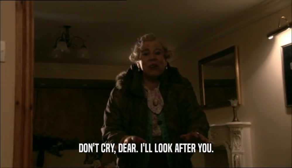 DON'T CRY, DEAR. I'LL LOOK AFTER YOU.  