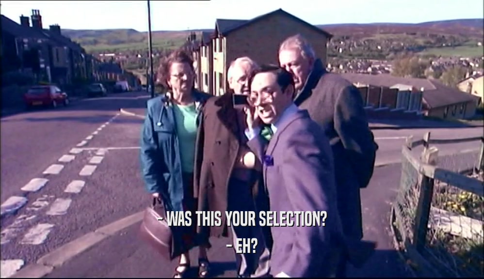 - WAS THIS YOUR SELECTION? - EH? 